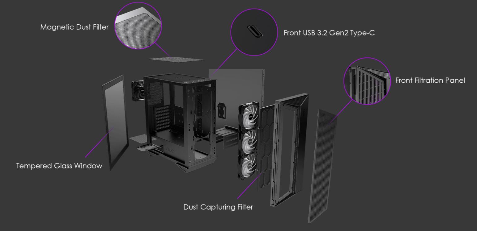 Vỏ Case MSI MPG GUNGNIR 110M (Mid Tower/Màu Đen) giới thiệu 4